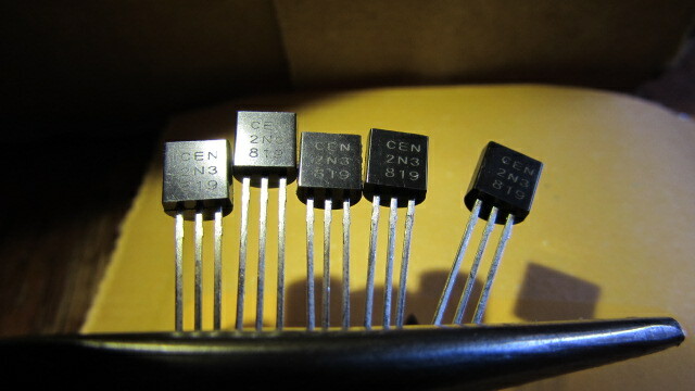 2N3819 Central Semiconductor RF GENUINE JFET Transistor N-CH -25V 10mA, 1 piece
