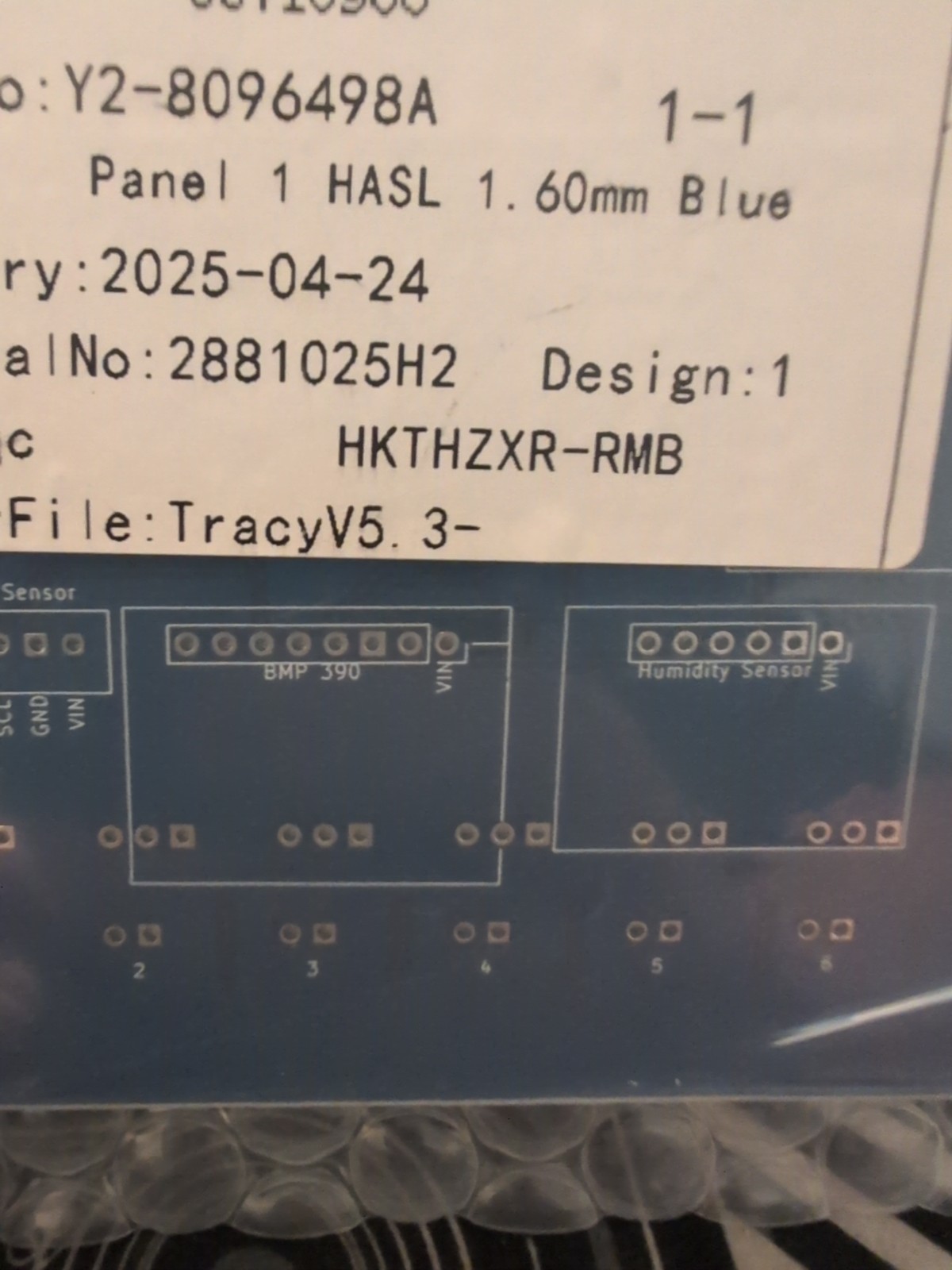 panel 1 (HASL 1) 1.60mm Blue (Qty:5) Order No : Y2-8096498A test-qc HKTHZXR-RMB