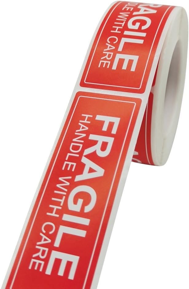 300PCS Fragile Stickers for Shipping Moving,1×3 Inch Small Glass Handle with …