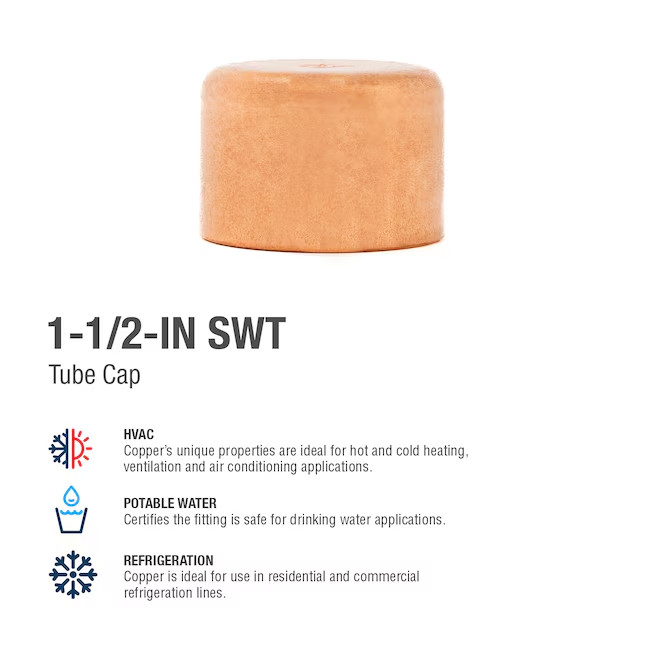 Streamline 1-1/2-in Copper Tube Cap