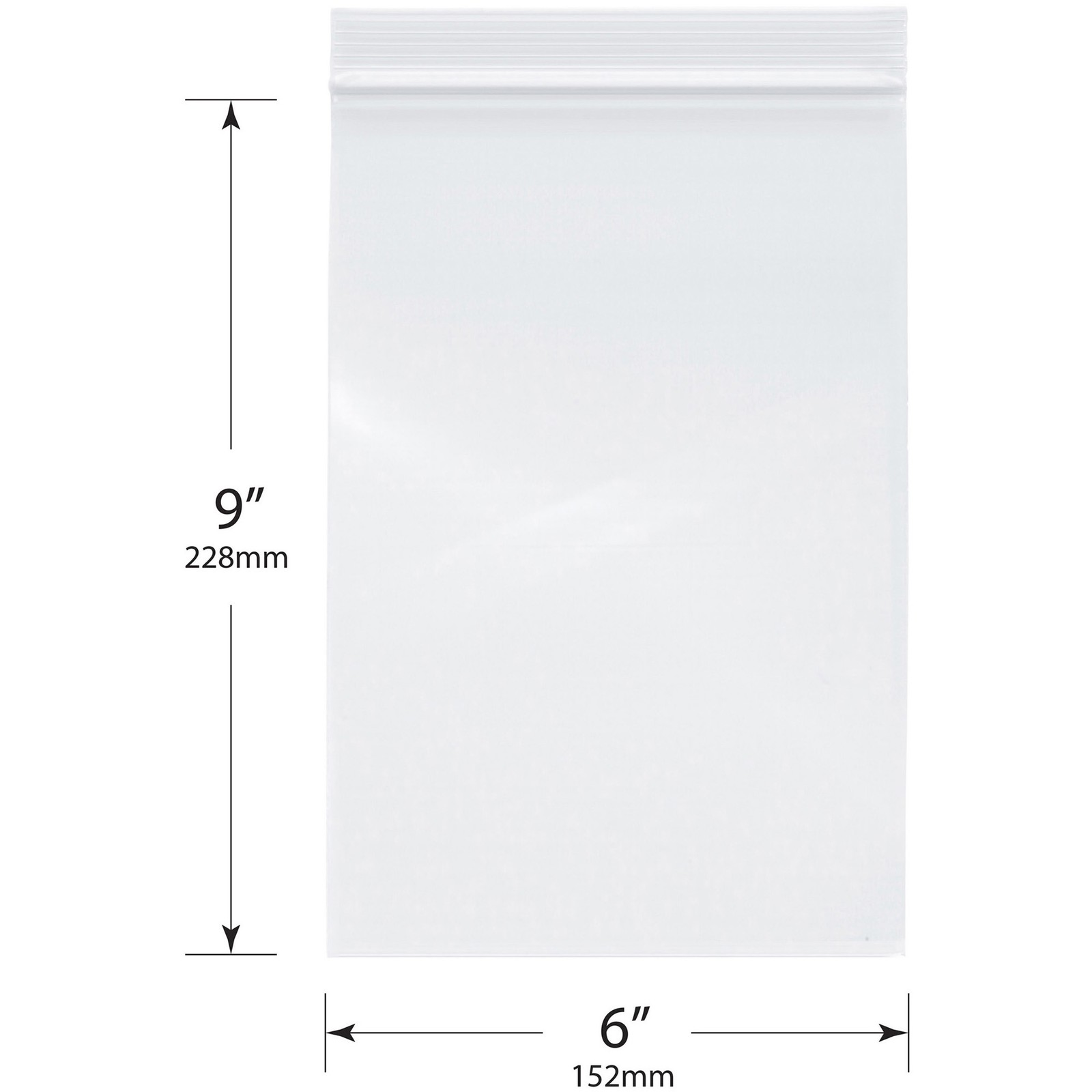 Plymor 6″ x 9″, 4 Mil Heavy Duty Zipper Reclosable Plastic Bags