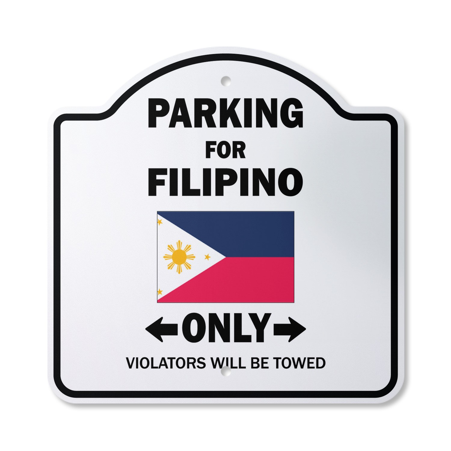 Parking For Filipino Only Plastic Sign Philippines Flag National Pride
