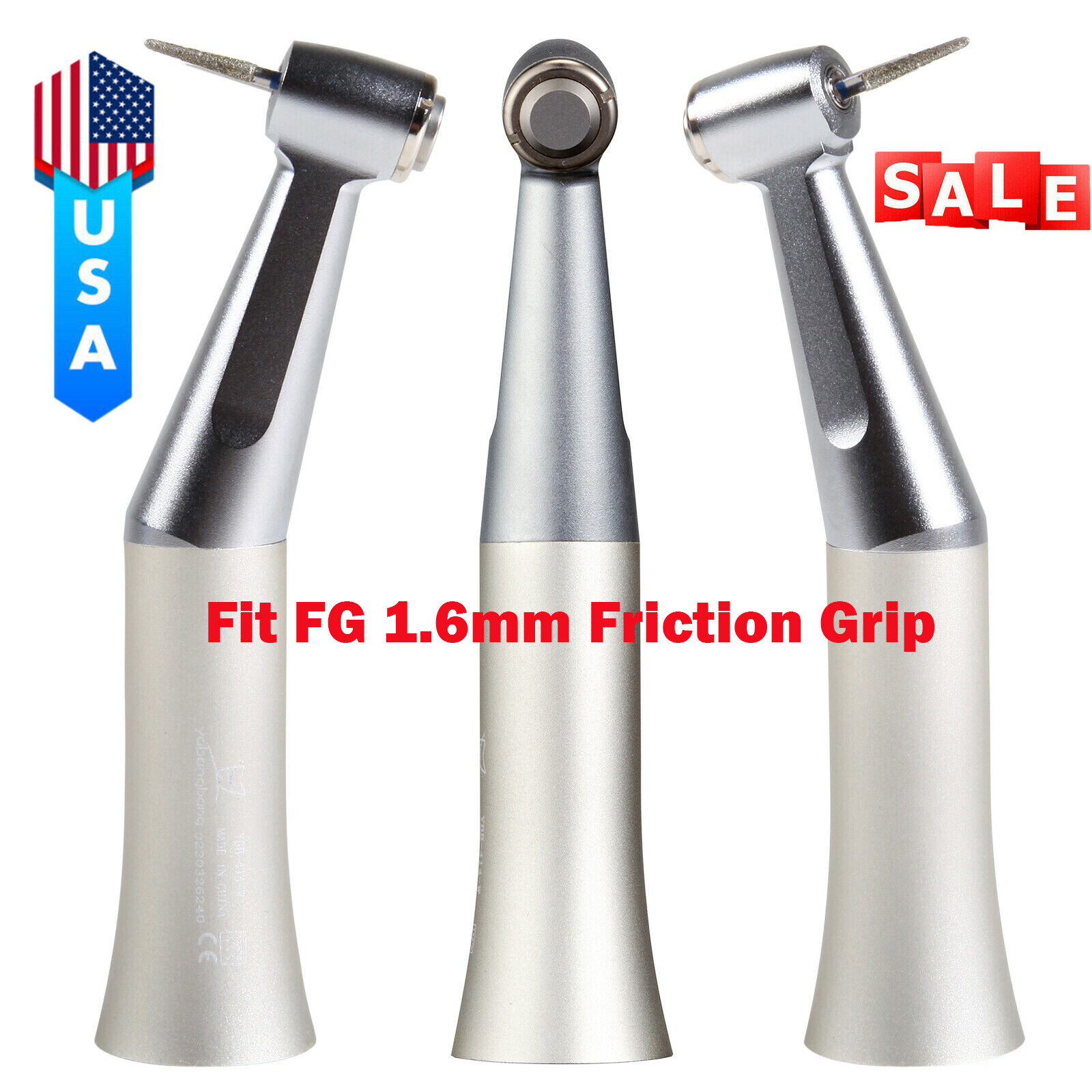 10*NSK Style Dental Slow Low Speed Push Contra Angle Handpiece Fit FG 1.6mm Burs