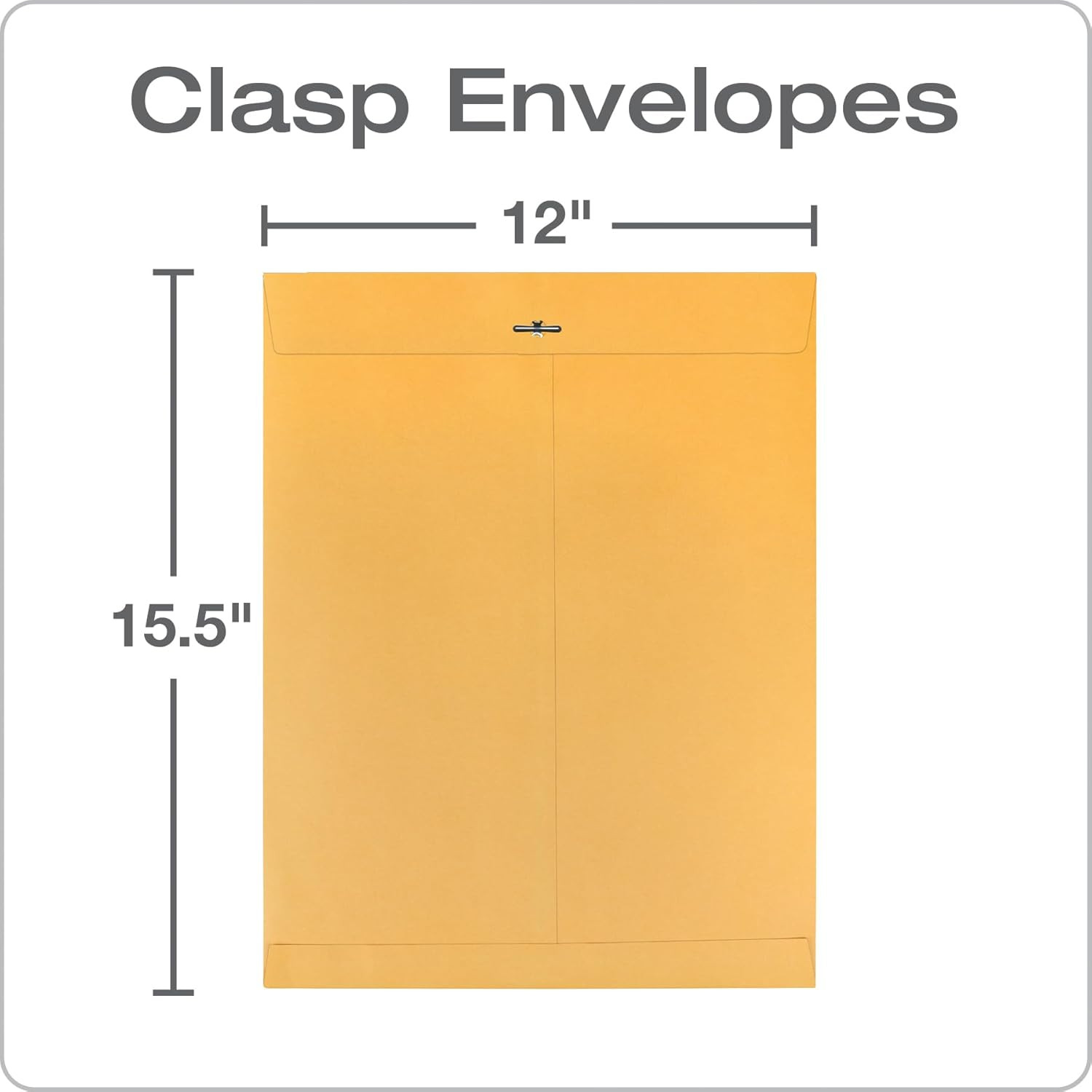 12 x 15-1/2 Clasp Envelopes, Clasp and Gummed Closures, for Oversized Papers, Dr