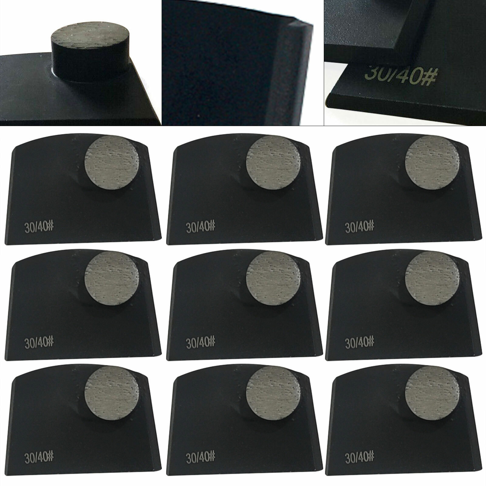 9Pcs Diamond Grinding Round Button Lavina Edco Floor Concrete Grinder Grit 30/40