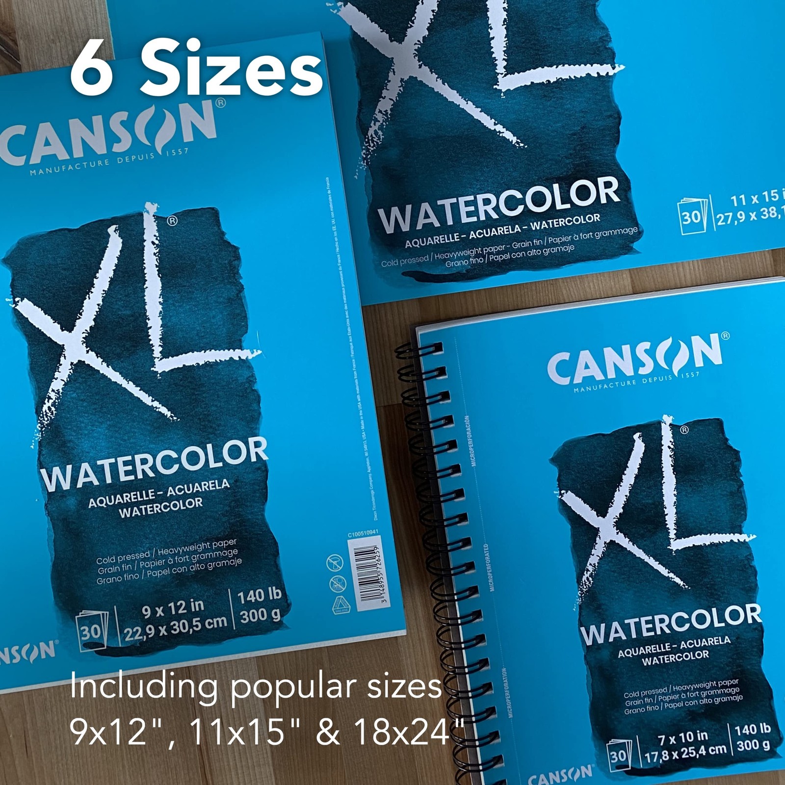 Canson XL Watercolor Pad, 140lb, Wire Bound, 36 Sheets, 9 by 12 Inches 9×12