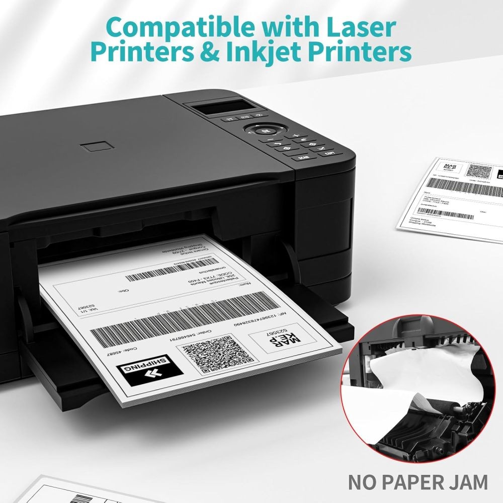 8.5″ x 11″ Full Sheets Address Shipping Sticker Paper for Laser & InkJet Printer