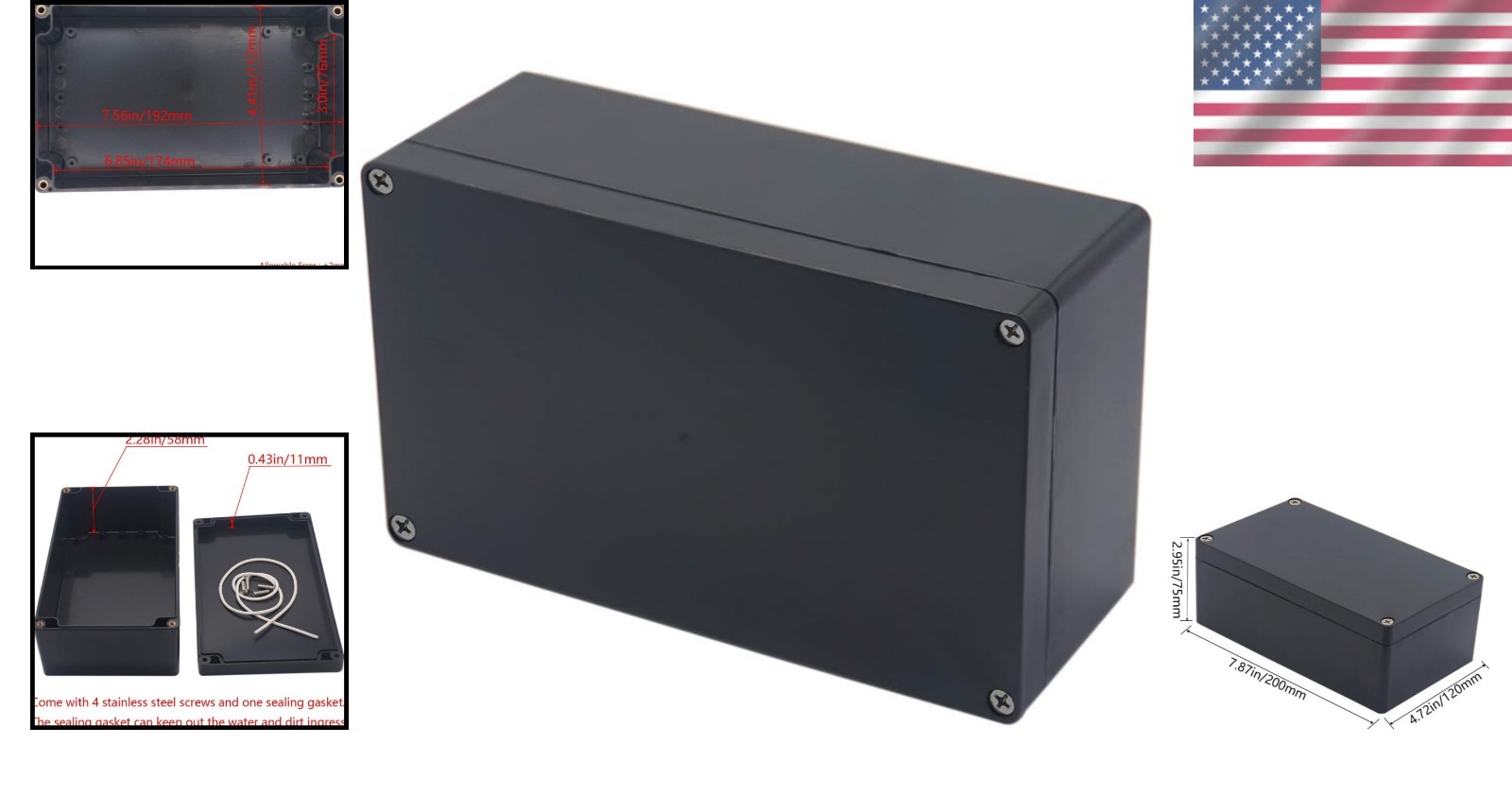 Compact Waterproof Electrical Box Made of Sturdy ABS – 7.87×4.72×2.95