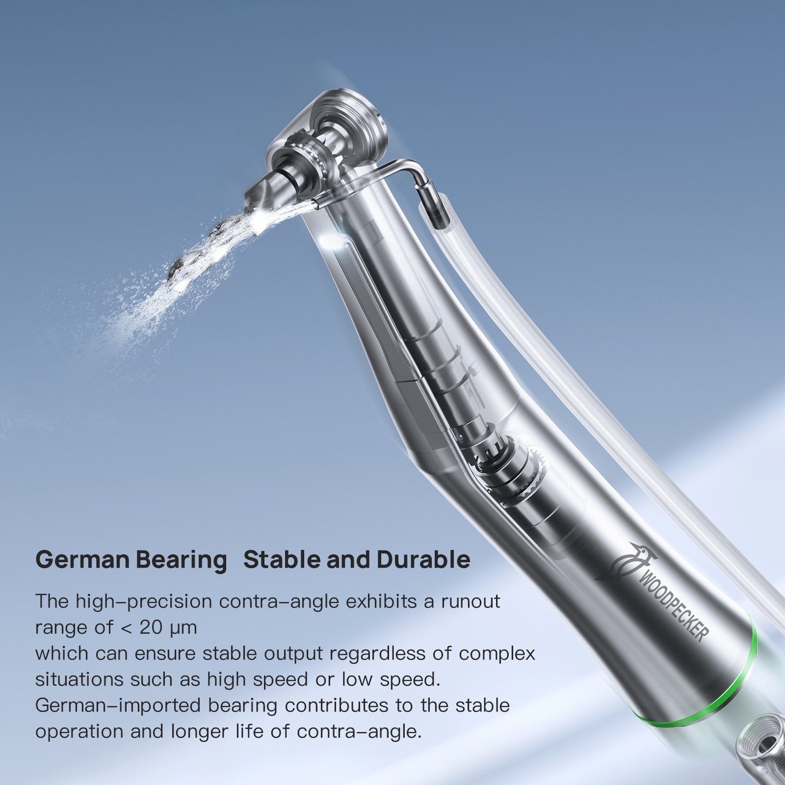 Woodpecker Dental Brushless Implant Air Motor 20:1 LED Contra Angle Handpiece