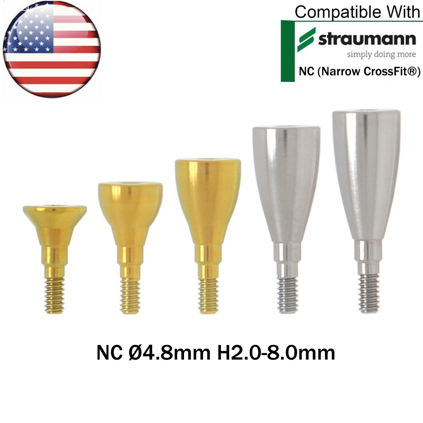 US Dental NC/RC Healing Abutment Closure Caps Mini Regular Fit Straumann ITI BLT
