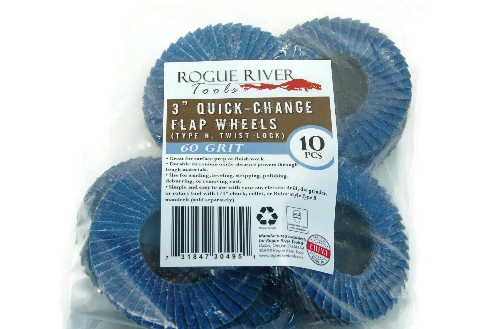(10pk) 3″ Inch 60 Grit Flap Sanding Disc Wheels Type R Roloc Threaded Twist Lock