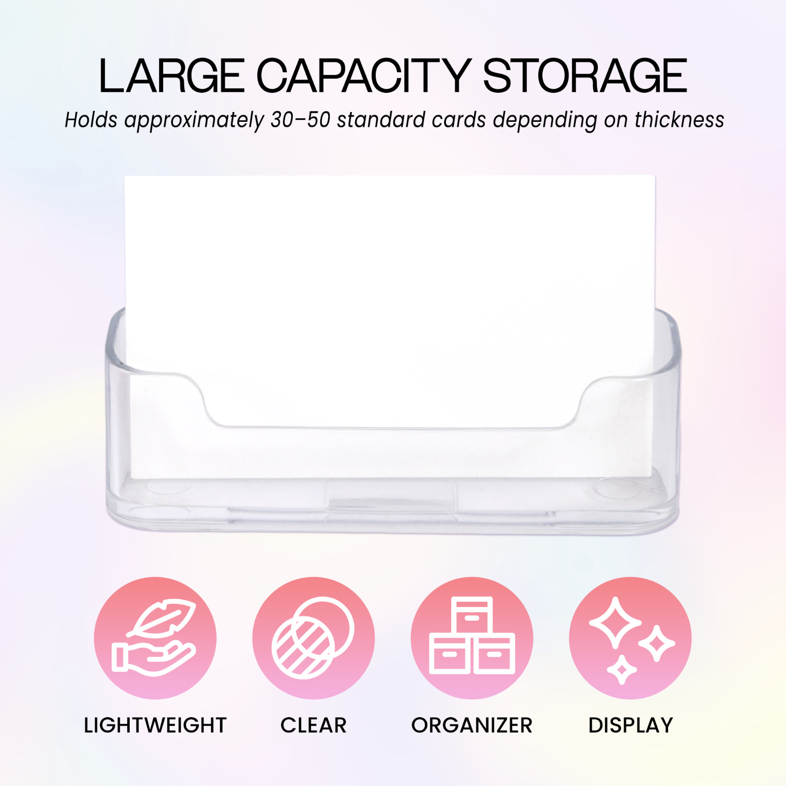 6pcs Clear Acrylic Business Card Holder Display Stand Desktop Countertop