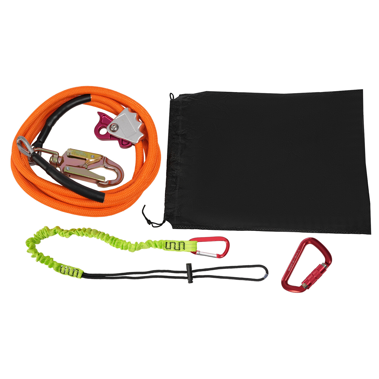Climbing Lanyard Steel Wire Core Flipline Kit Outdoor Safety Rope 5/8in*12ft