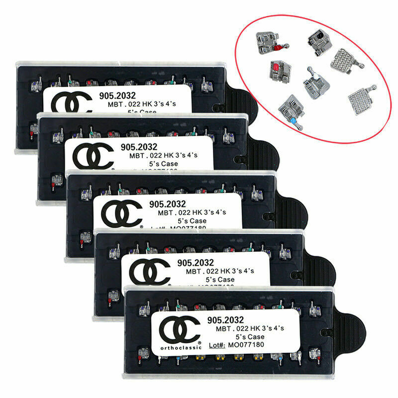 5 kits Dental Orthodontics Metal Brackets MBT 022 Brace 3 4 5 hooks CE Bomaoer