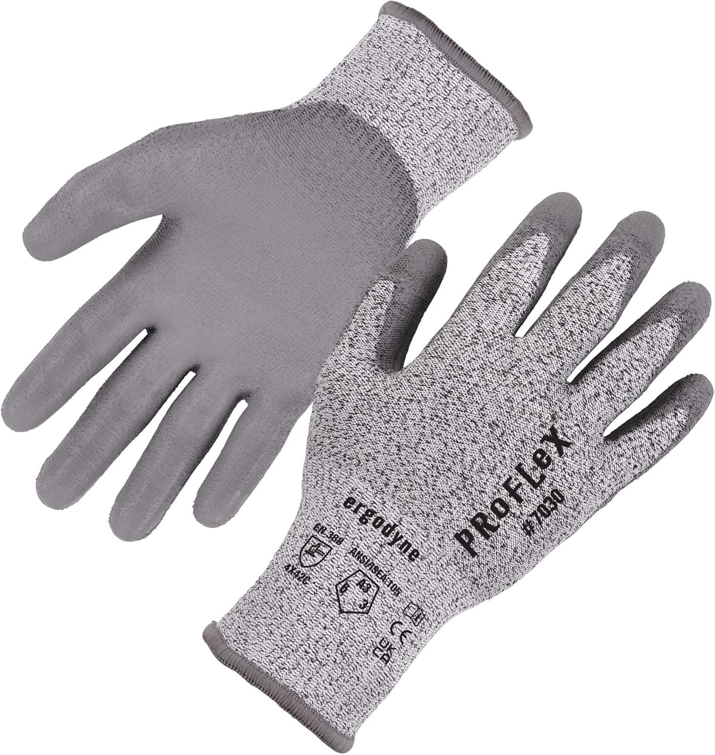 unisex adult Cut-resistant – A3, 13g ANSI A3 PU Coated CR Gloves, Gray, Large