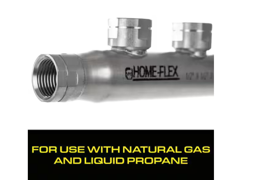 HOME-FLEX 1/2 In. X 1/2 In. X (4) 1/2 Inch CSST FIPT Stainless Steel Manifold