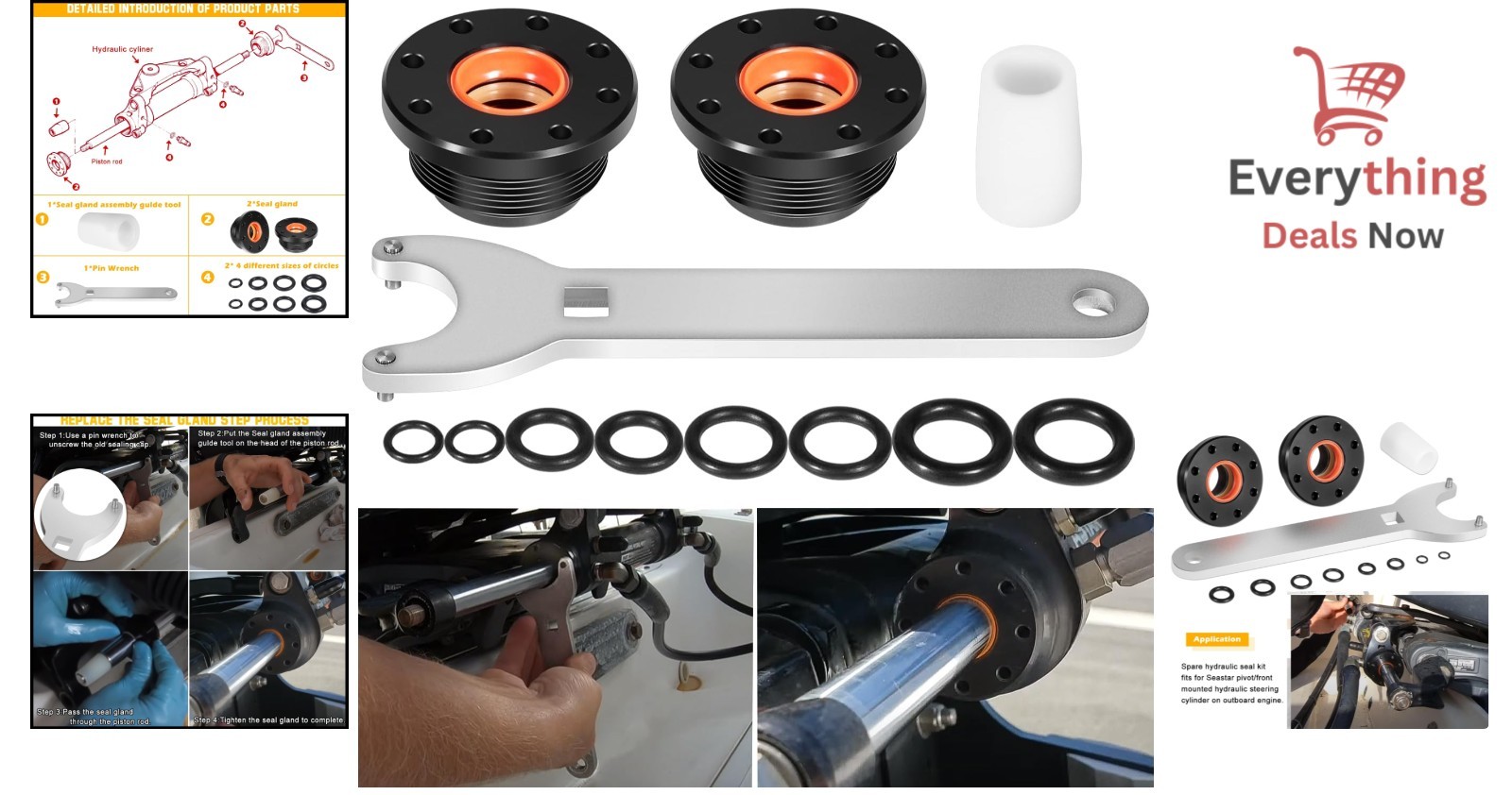 High-Precision HC5345 Seal Kit for SeaStar Steering Multiple Model Compatibility