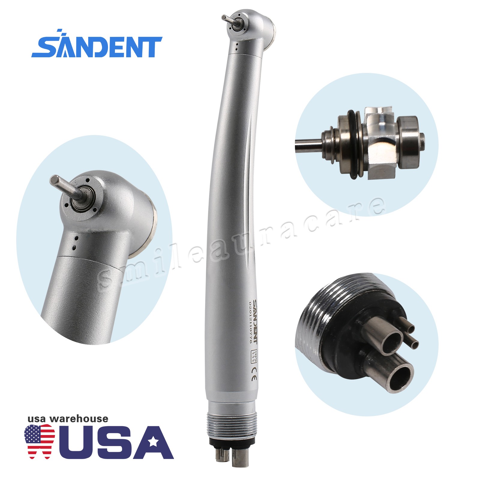 Dental High Speed Handpiece Single Water Spray Push Button 4 Hole Air Turbine