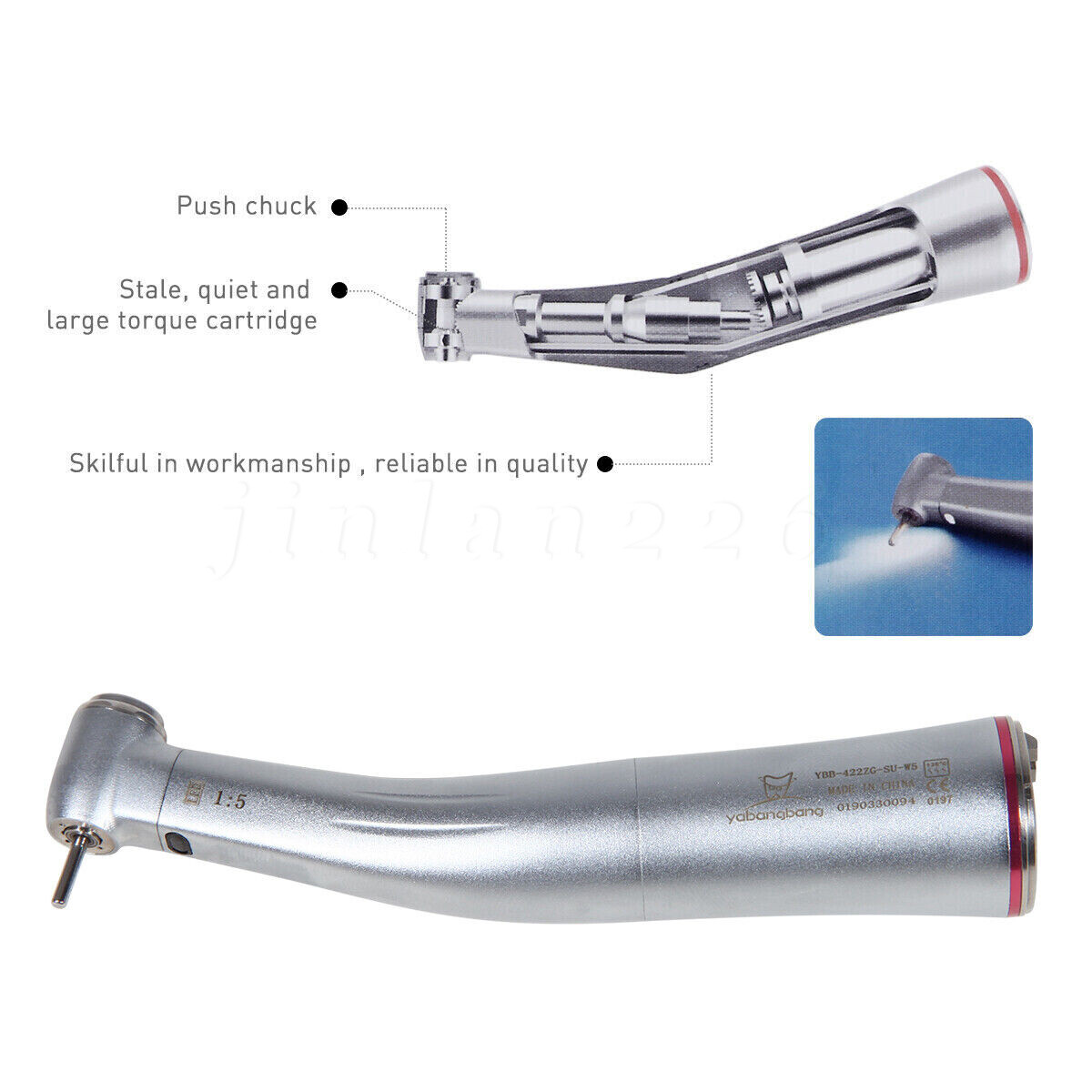 NSK Style Dental Slow Low Speed Contra Angle Handpiece E-type Push/Latch Head