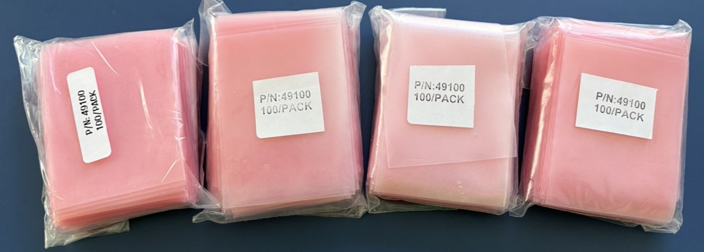 400 pcs, 2″ x 3″ Pink Open Ended Flat Top AntiStatic Anti Bags 4mil Electronic