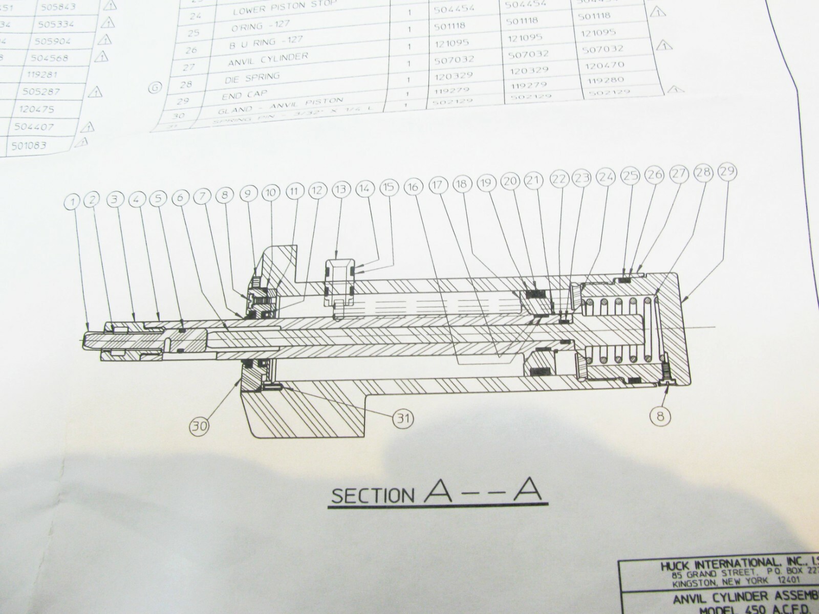 Alcoa PR119241-06Kit PR Repair Kit for Anvil Cylinder Assembly Model 450 A.C.F.D