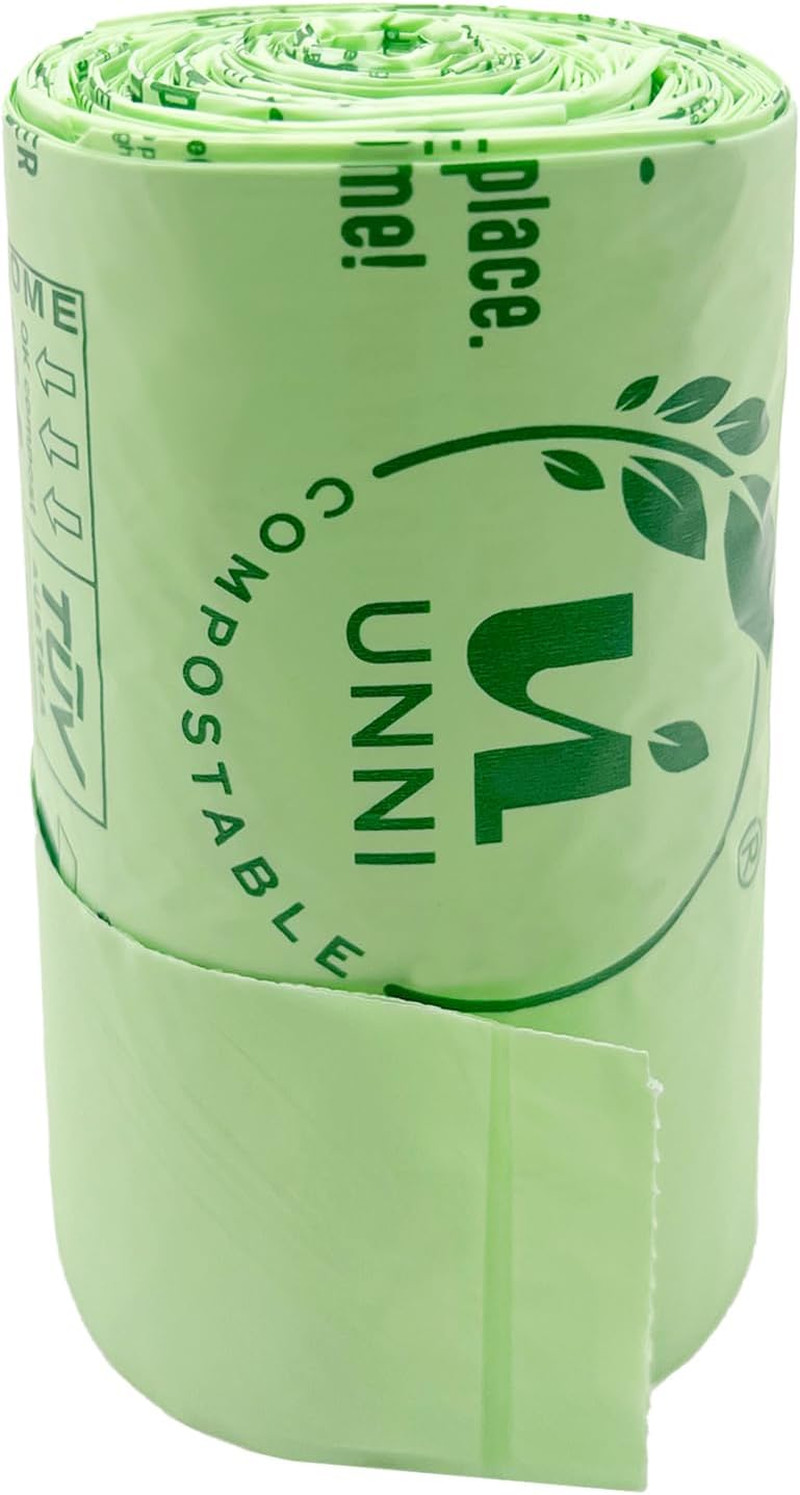 Compostable T-Shirt Bags with Tie Handles, 2.6 Gallon / 9.84 Liter, 50 Count, 0.
