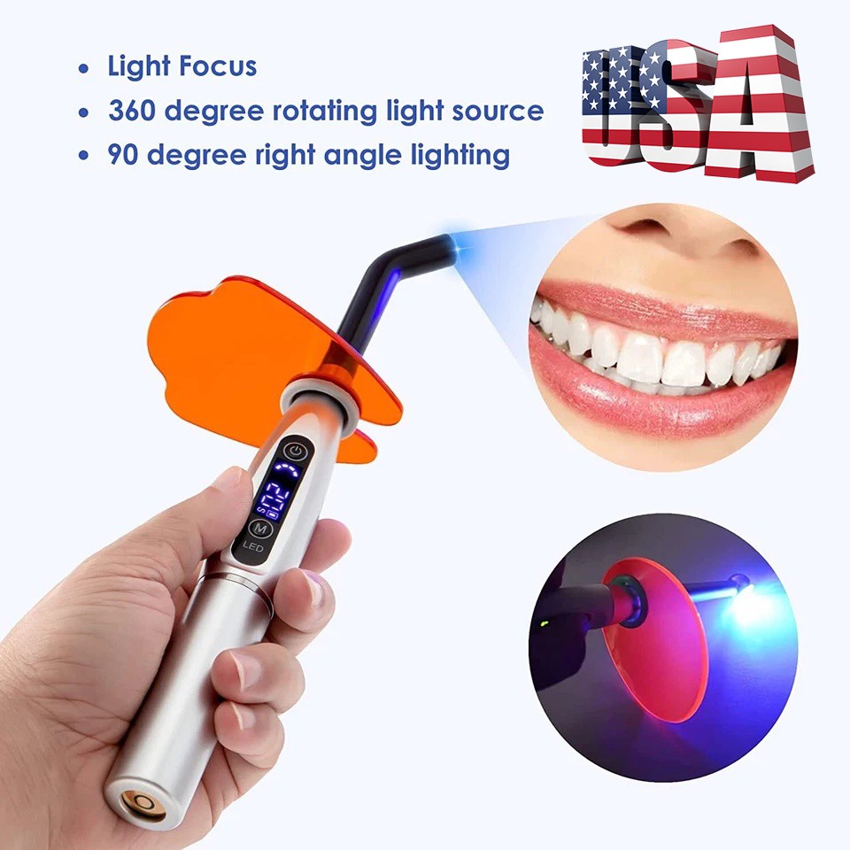 Dental LED Cure Curing Light Lamp 2000mw 5W Tool Resin Cure Cordless Wireless