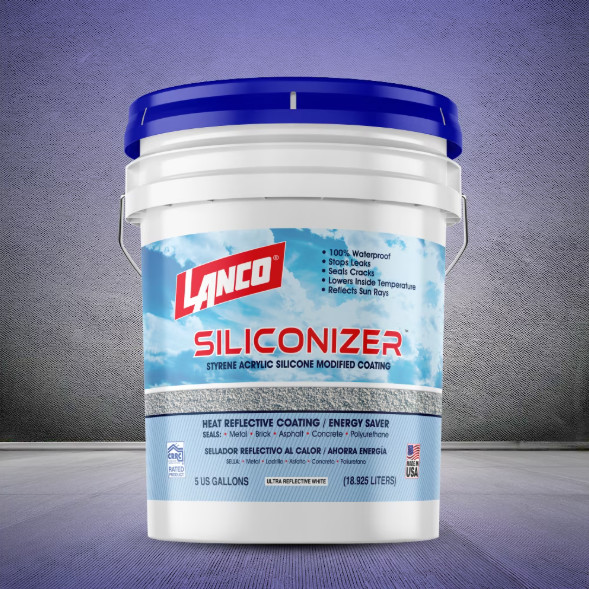 Siliconizer Acrylic Elastomeric White Reflective Roof Sealer, 5 gal Weatherproof