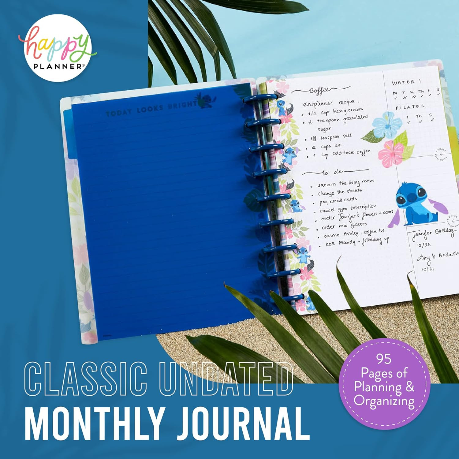 Happy Planner Disney Aloha Stitch Planner, Lilo and Stitch Notebook Planner for