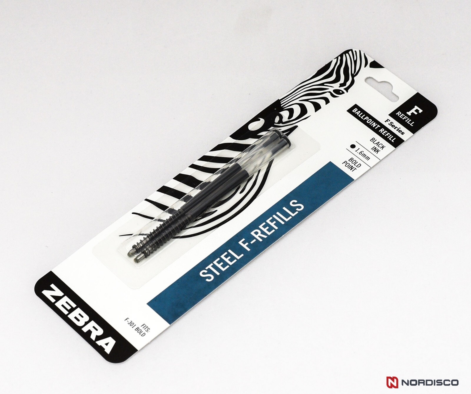 Zebra F-301 Bold 1.6mm, Black Ink, 3 Pens With 4 Packs of Refills