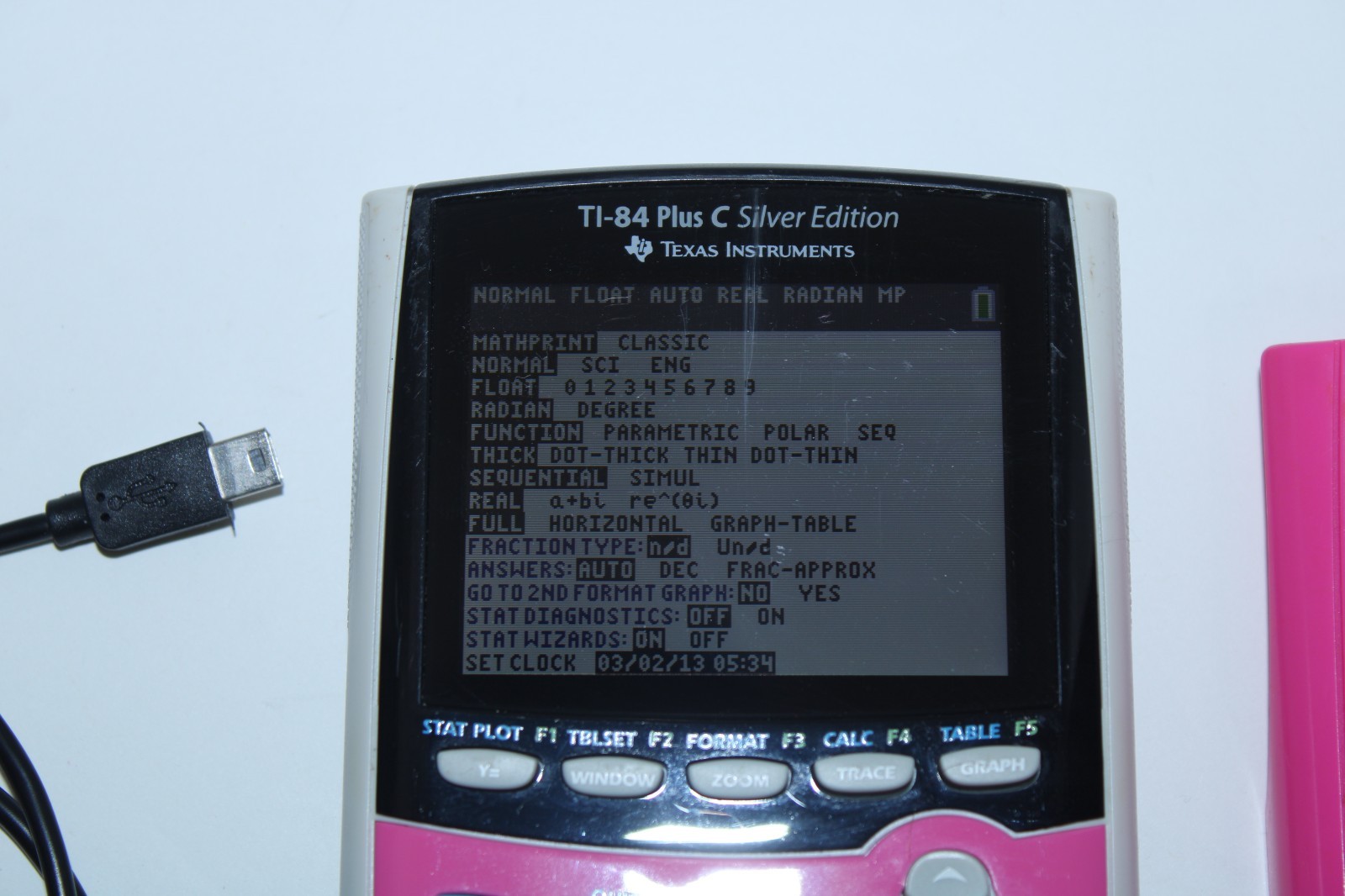 Texas Instruments Pink TI-84 Plus C Silver Edition Graphing Calculator
