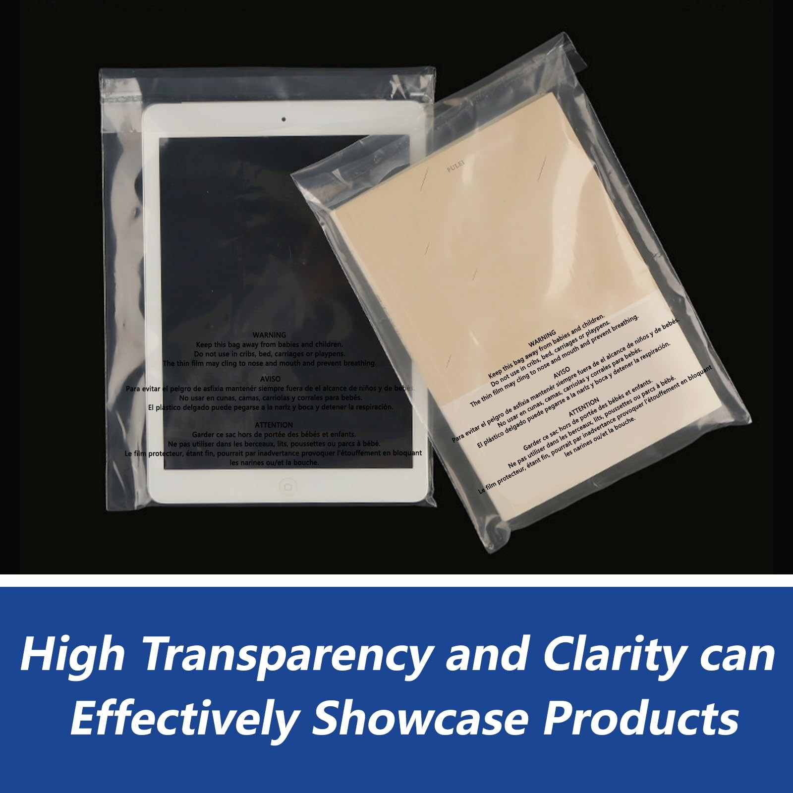 Wepoly – 12 X 15 1000 Count – Clear Poly Bags Suffocation Warning Self Seal For