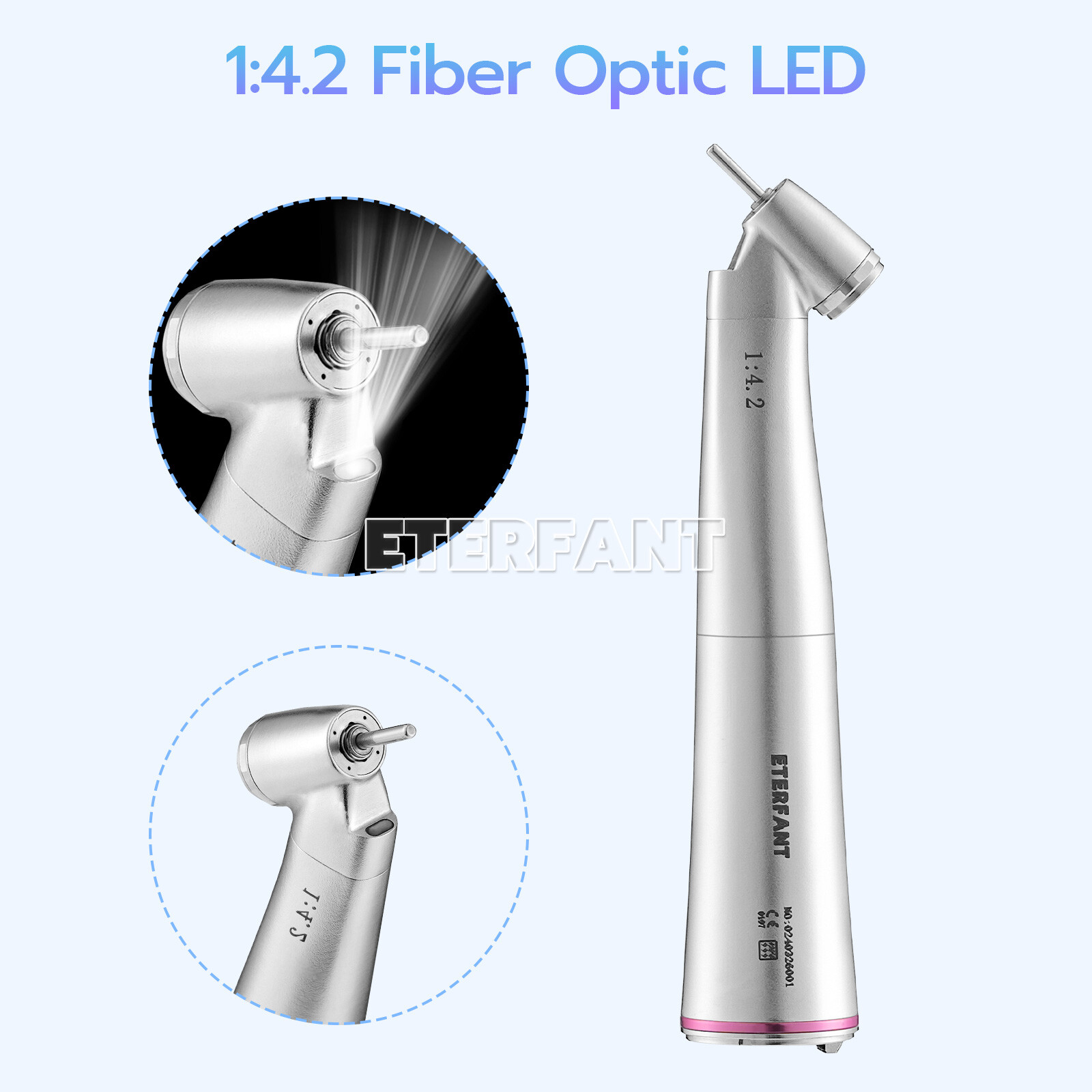 ENTERFANT NSK Style Dental 45° LED 1:4.2 High Speed Contra Angle Handpiece