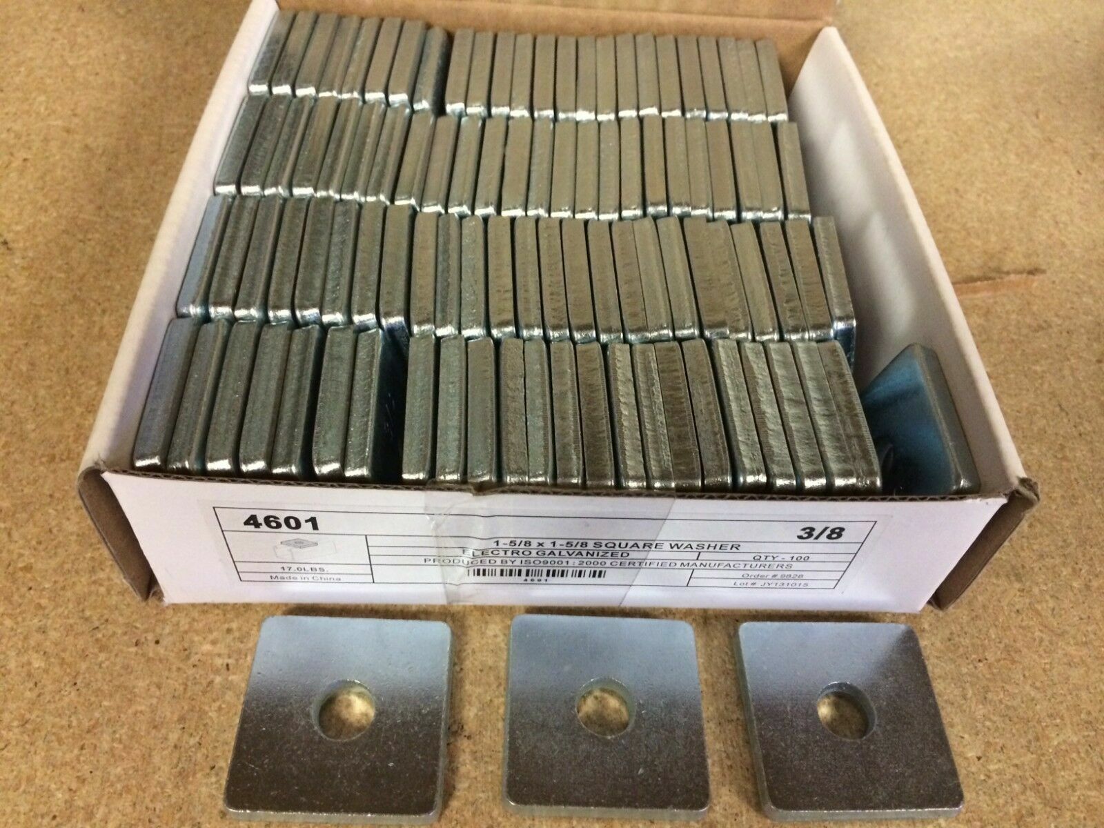3/8″ x 1-5/8″ Strut Bearing Plate Square Washers Steel Zinc for Unistrut Channel