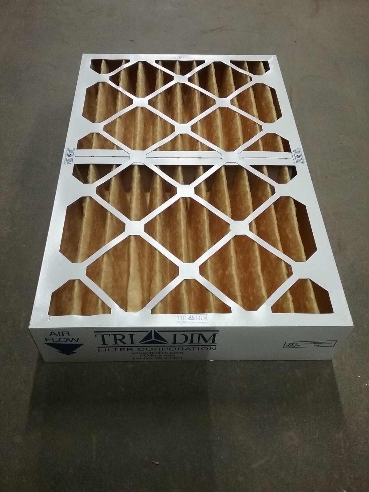 (1) Tri-Dim Filter Corp. Tri-Pleat Merv 11 Air Filter 16″ X 25″ X 4”