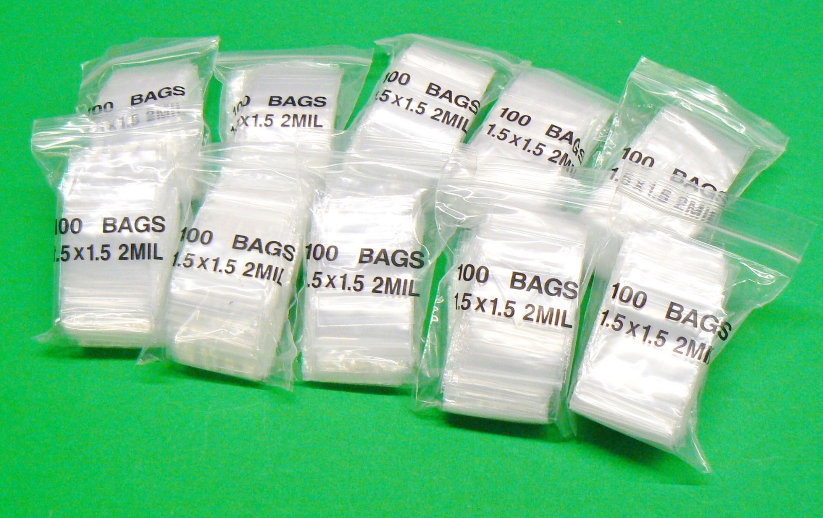 1-1/2″ Clear Reclosable Bags Poly 2mil Square Baggies 1.5″ x 1.5″ Top Lock 1000