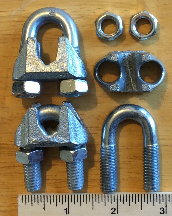 50 Pack 3/8″ Galvanized Steel Cable Clamps U-Bolts Wire Clips