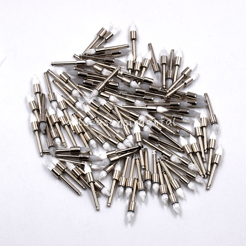 Dental Prophy Brush White Nylon Tapered Type Polishing Brush Latch 10/50/100/500