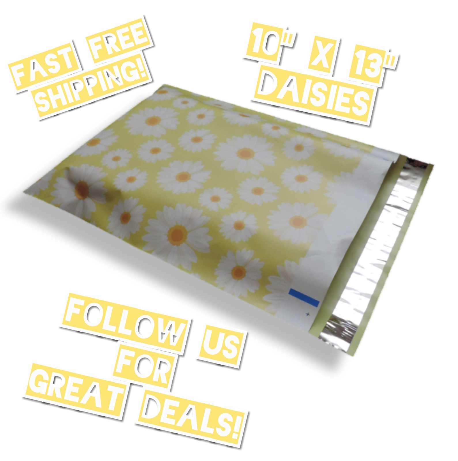 uPaknShip 10×13 Daisy Designer Poly Mailers – Shipping Envelopes