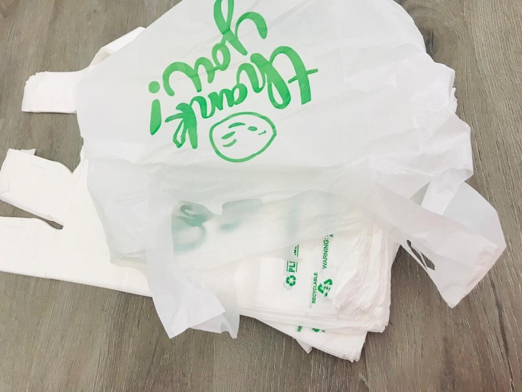 THANK YOU T-Shirt Bags 11.5″ x 6.5″ x 21″ White Plastic Shopping bag 100- 1000