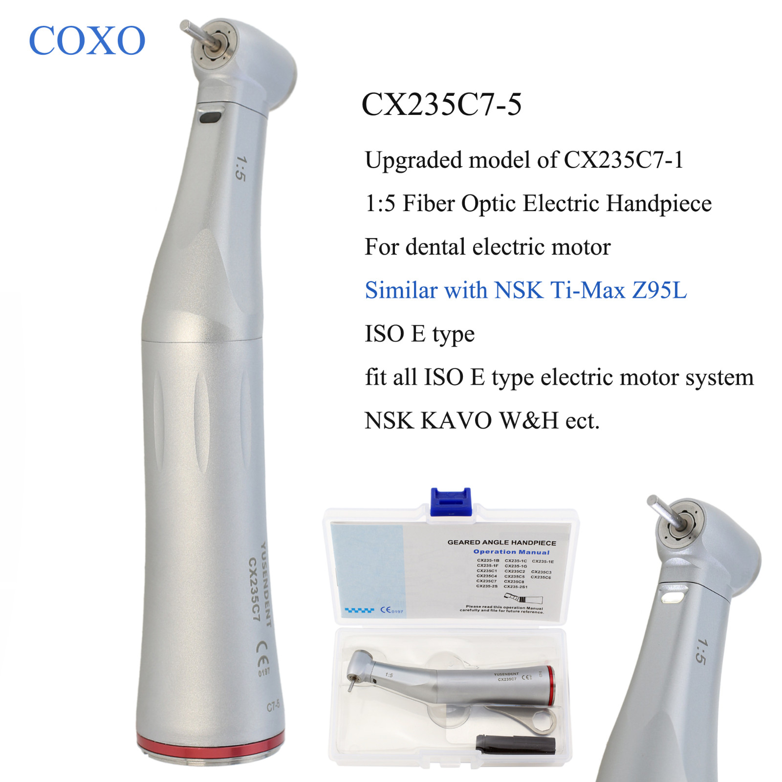 COXO Dental Slow Speed Handpiece Contra Angle 1:1 6:1 10:1 20:1 Endo Implant NSK