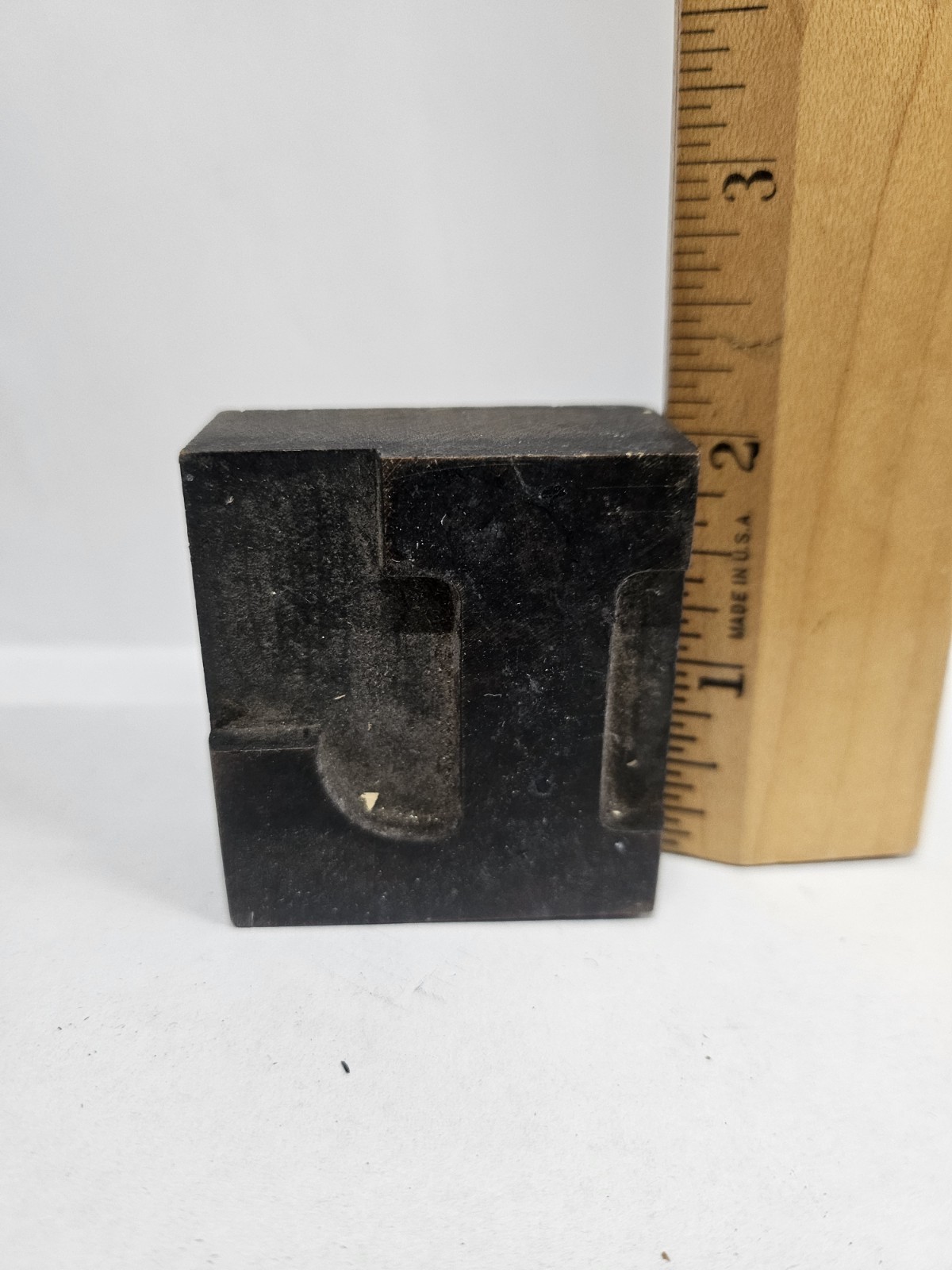 Antique Wood Letterpress Letter J Type Print Block – 2″ x 1.75″