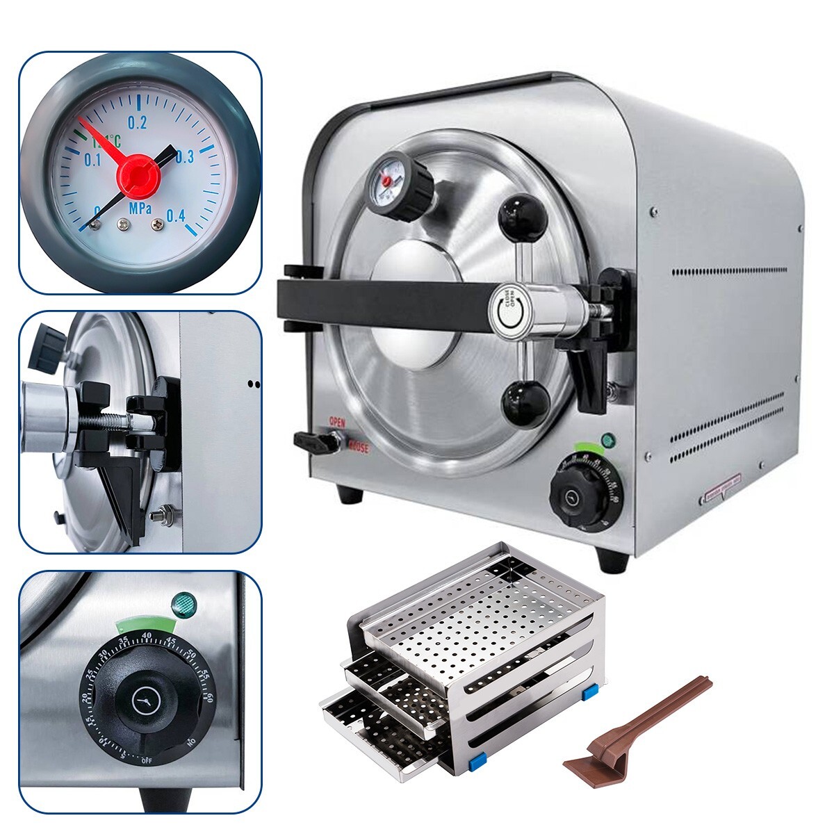 14L Dental Medical Autoclave Steam Sterilizer/High&Low Speed Handpiece Kit 2/4H