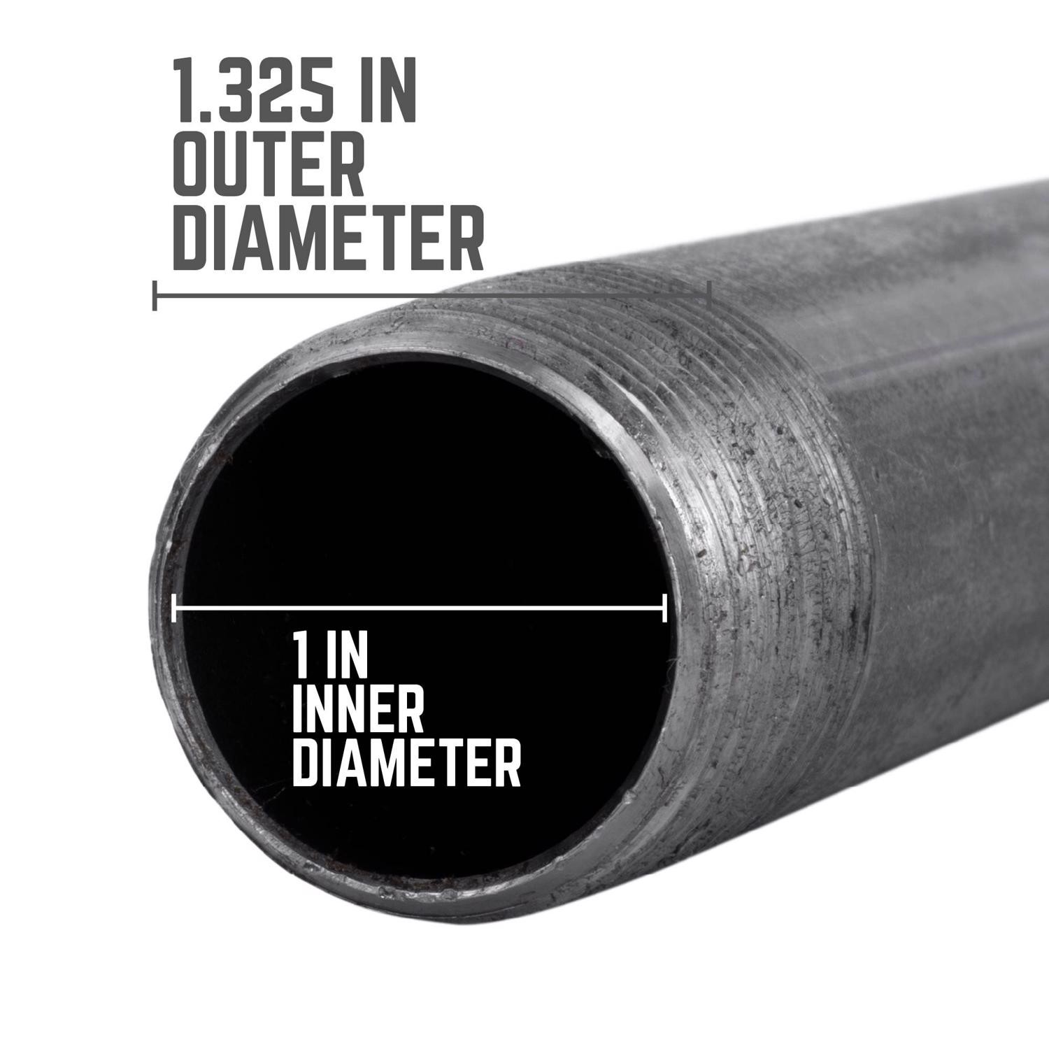 STZ Industries 1 in. MIP each T X 1 in. D MIP Black Steel 12 in. L Nipple