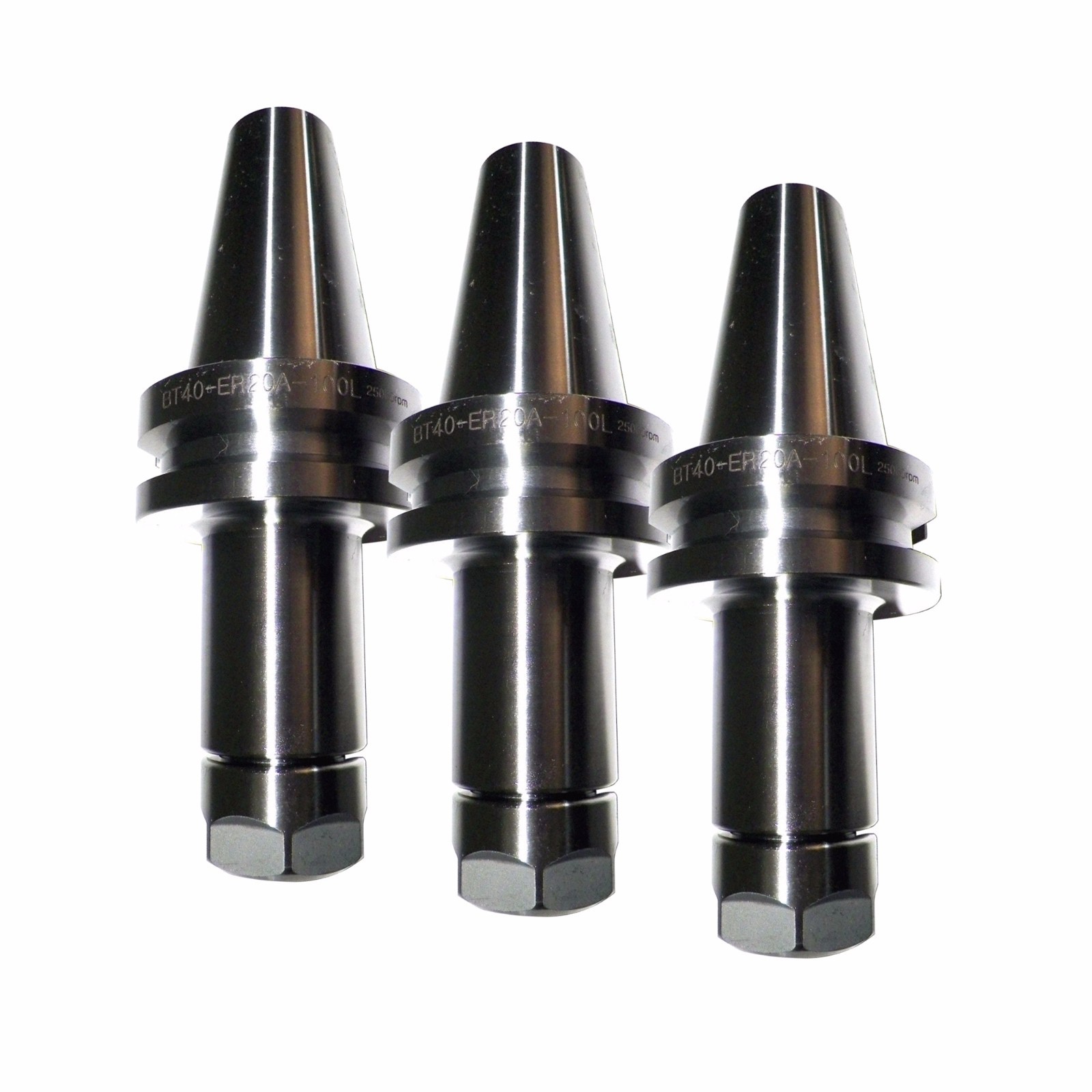 BT40 ER20 MILLING COLLET CHUCK HOLDERs ( 3PCs ) PROJ. 3.94″ BALANCE 25,000RPM