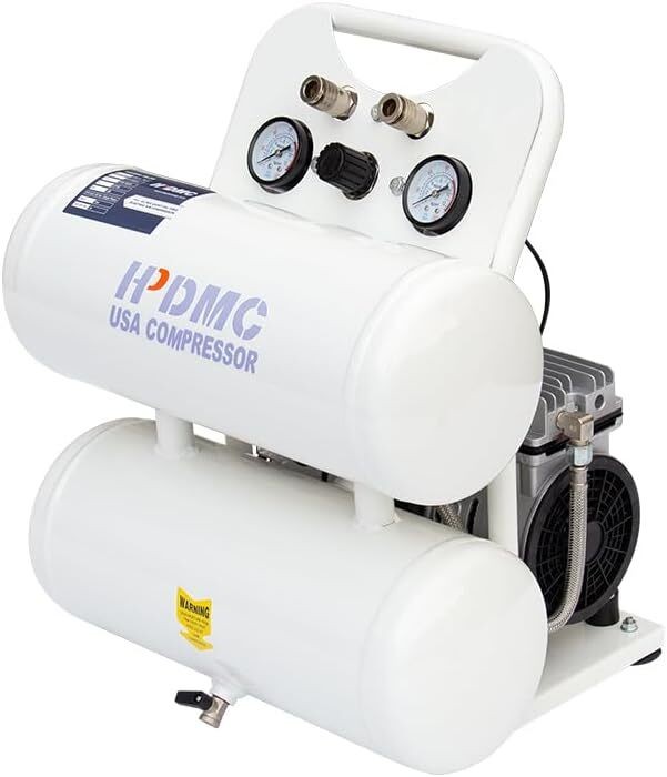 Ultra Quiet Oil Free Pump 5 Gallon Tank 115 PSI MAX Pressure 65 dB 1 PH 110V