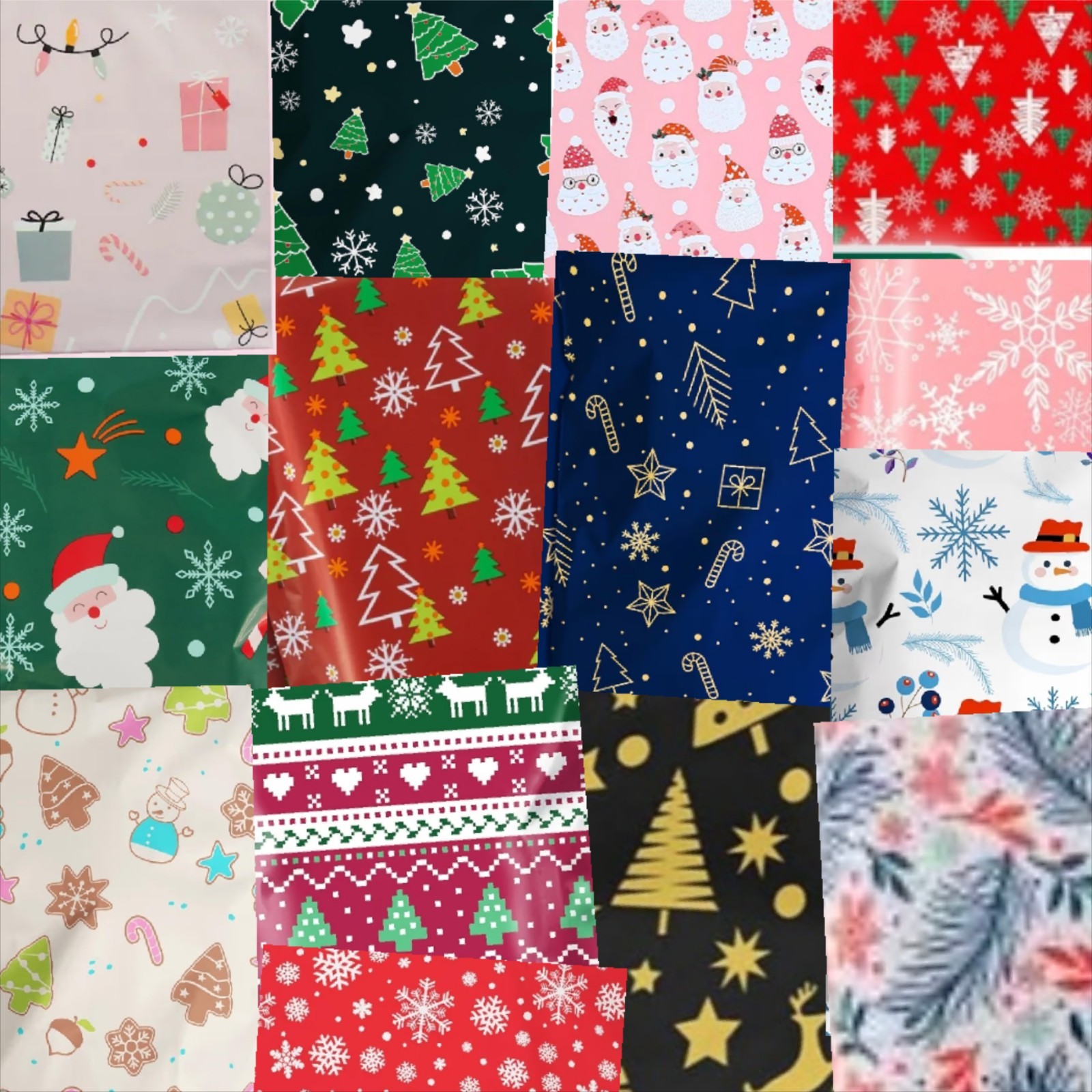 50 Poly Mailers Designer Shipping Bags Christmas Holiday Gifts Bags 10’x13
