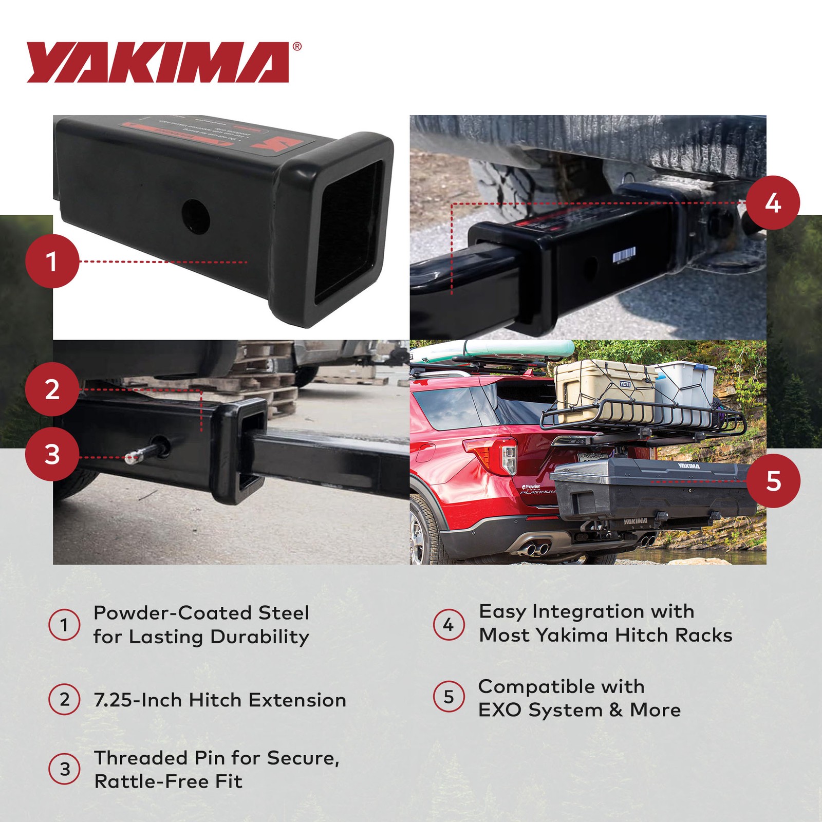Yakima StraightShot with Powder Coated Finish Type and Steel Construction, Black