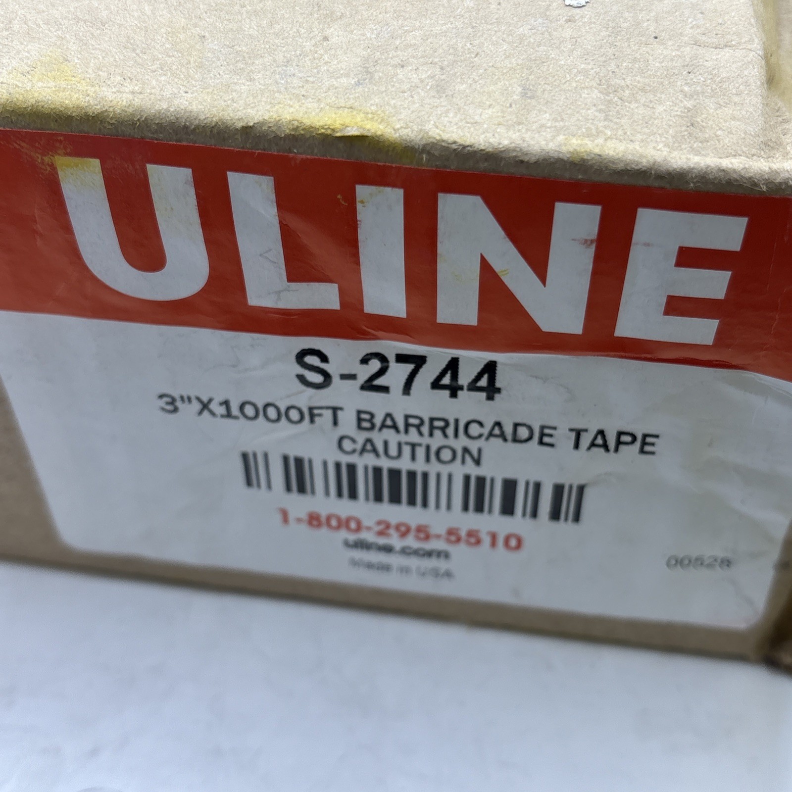 Uline 3” Barricade Caution Tape S-2744 Open Box With Approximately 700 Feet