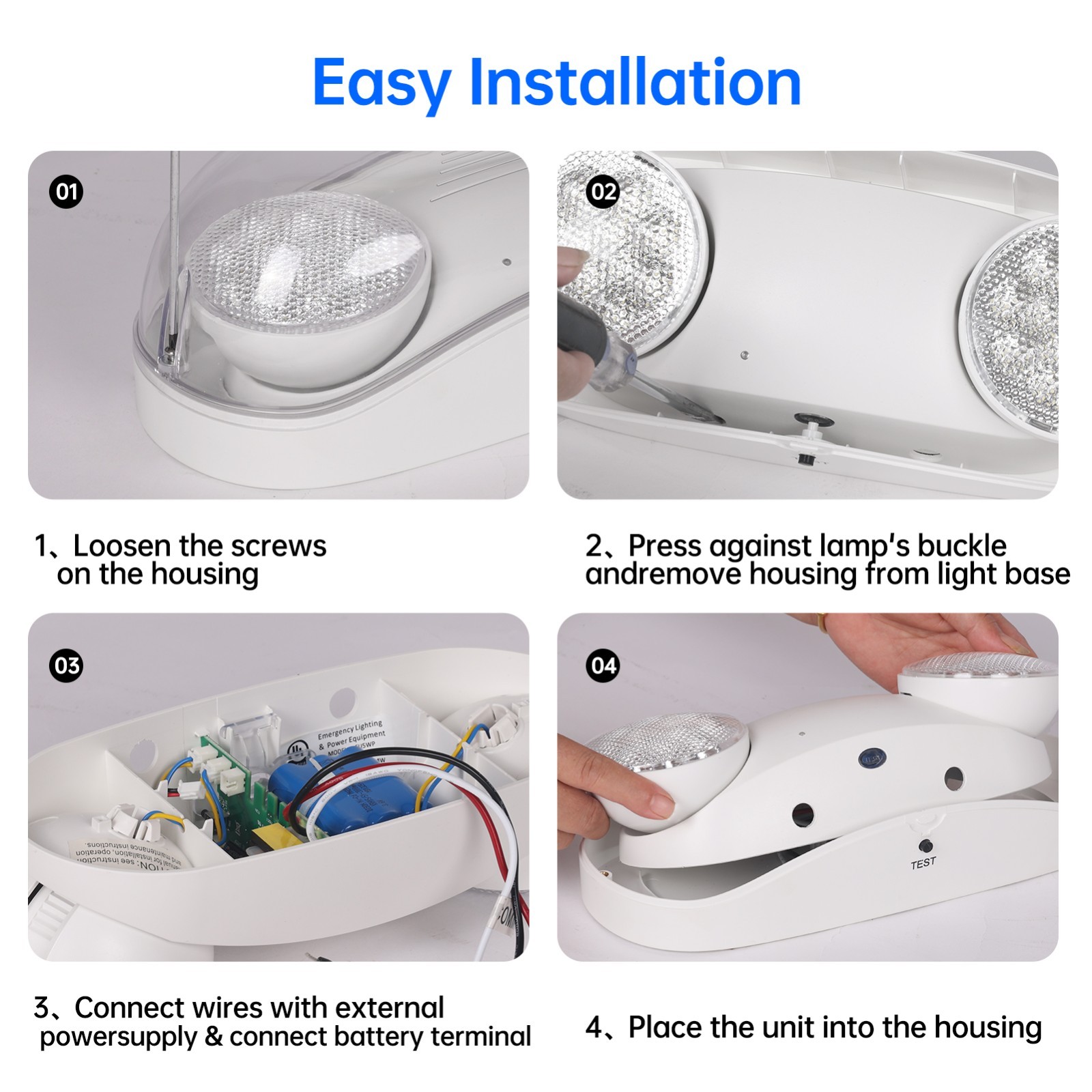 UL Listed-1 Pack outdoor emergency lights with wet location exit Light for Home